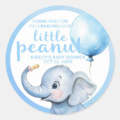 Little Peanut Elephant Baby Shower Sticker - Blau (Vorderseite)