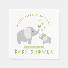 Little Peanut Elephant | Babydusche | Grün Serviette