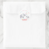 Little Peanut Elephant | Babydusche | Regenbogen Runder Aufkleber (Tasche)