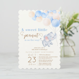 Little Peanut Elephant Balloons Baby Boy Dusche Einladung