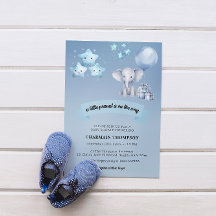 Little Peanut Elephant Blue Balloon Baby Dusche