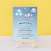 Little Peanut Elephant Blue Balloon Baby Dusche Einladung