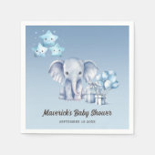 Little Peanut Elephant Blue Balloon Baby Dusche Serviette (Vorderseite)