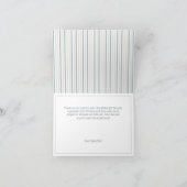 Little Peanut Elephant Blue Striping Baby Dusche Dankeskarte (Innenseite)