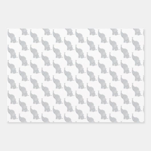 "Little Peanut" Elephant Gift Wrap Geschenkpapier Set (Vorderseite)