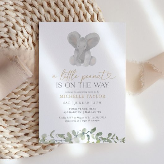 Little Peanut Elephant Greenerity Baby Dusche Einladung
