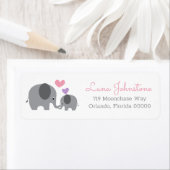 Little Peanut Elephant Mommy & Baby Rücksendeadres (Insitu)