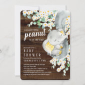Little Peanut Elephant Neutral Baby Dusche Einladung (Vorderseite)