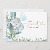 Little Peanut Floral Foliage Elephant Baby Shower Einladung (Rückseite)