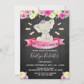 Little Peanut Girls 1. Geburtstag Einladung (Vorderseite)