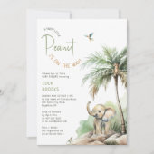 Little Peanut Jungle Safari Elephant Baby Dusche Einladung (Vorderseite)