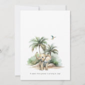 Little Peanut Jungle Safari Elephant Baby Dusche Einladung (Rückseite)