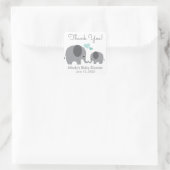 Little Peanut Mommy & Baby Elephant Dusche Gefalle Quadratischer Aufkleber (Tasche)