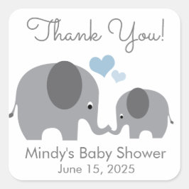 Little Peanut Mommy & Baby Elephant Dusche Gefalle Quadratischer Aufkleber