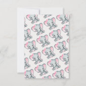 Little Peanut Pink Elephant Baby Dusche Einladung (Rückseite)