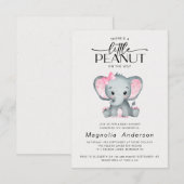 Little Peanut Pink Elephant Baby Dusche Einladung (Vorne/Hinten)
