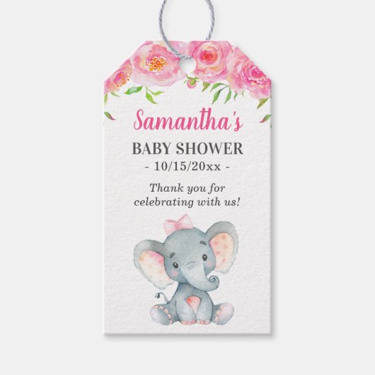 Little Peanut Pink Elephant Baby Girl Duwer Gefall Geschenkanhänger (Vorderseite)