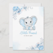 Little Peanut Watercolor Boy Elephant Baby Dusche Einladung (Rückseite)