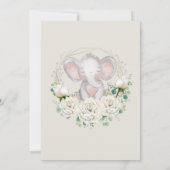 Little Peanut Watercolor Floral Elephant Einladung (Rückseite)