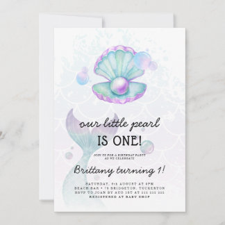 Little Pearl 1. Geburtstag Einladung