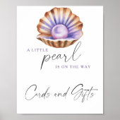 Little Pearl baby shower Cards and gifts Poster (Vorne)