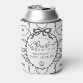 Little Pearl Black Coquette Bow Baby Dusche Gefall Dosenkühler (Kanne Rückseite)