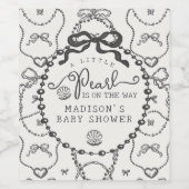 Little Pearl Black Coquette Bow Baby Dusche Gefall Weinetikett (Einzelnes Label)