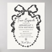 Little Pearl Black Coquette Bow Bday Time Kapsel Poster (Vorne)