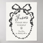 Little Pearl Black Coquette Bow Favoriten Poster (Vorne)
