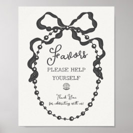 Little Pearl Black Coquette Bow Favoriten Poster