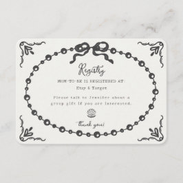 Little Pearl Coquette Bow Gift Registry Beilage Begleitkarte