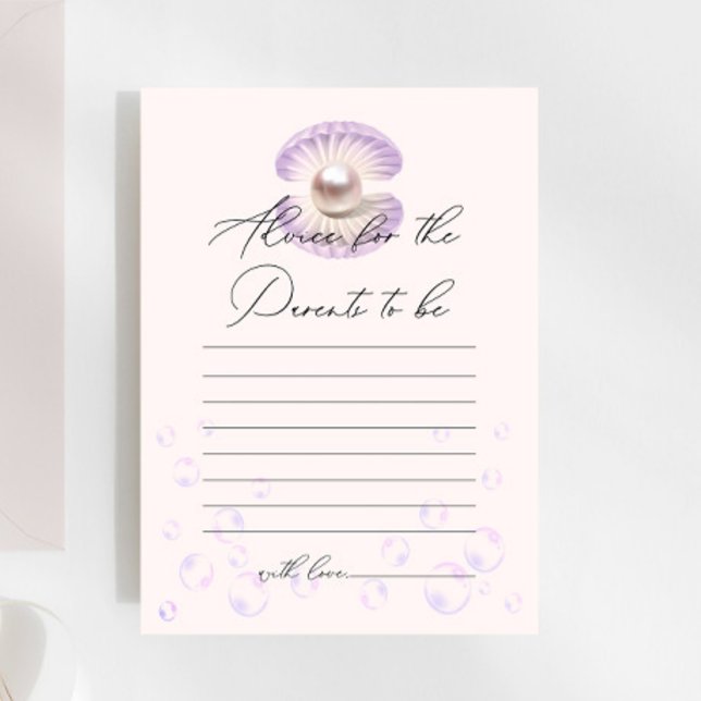 Little Pearl Lila Muschel Baby Shower Advice Game (Von Creator hochgeladen)