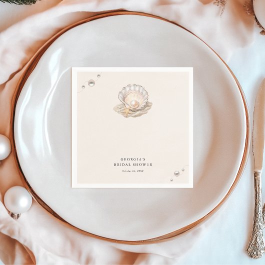 Little Pearl Ocean Beach Seashell Girl Babydusche Serviette