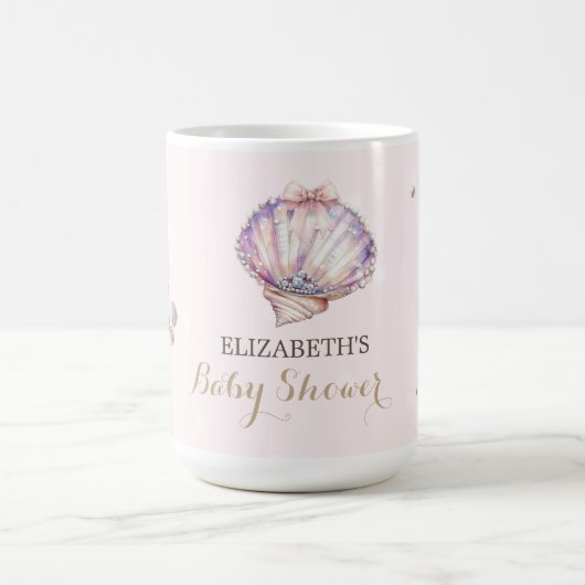 Little Pearl Seashells Diamonds Dots Baby Shower Kaffeetasse (Mittel)
