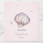 Little Pearl Seashells Diamonds Dots Baby Shower Weinetikett (Einzelnes Label)