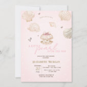 Little Pearl Seashells Dots Baby Shower Einladung (Vorderseite)