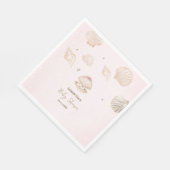 Little Pearl Seashells Dots Baby Shower Serviette (Ecke)