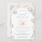 Little Pearl Seashells Ocean Beach Baby Dusche Einladung (Vorderseite)