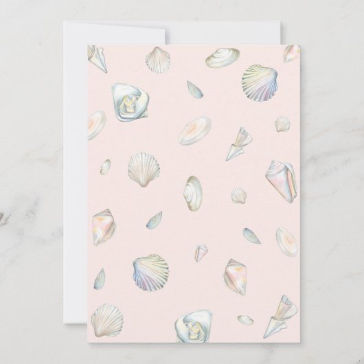 Little Pearl Seashells Ocean Beach Baby Dusche Einladung (Rückseite)