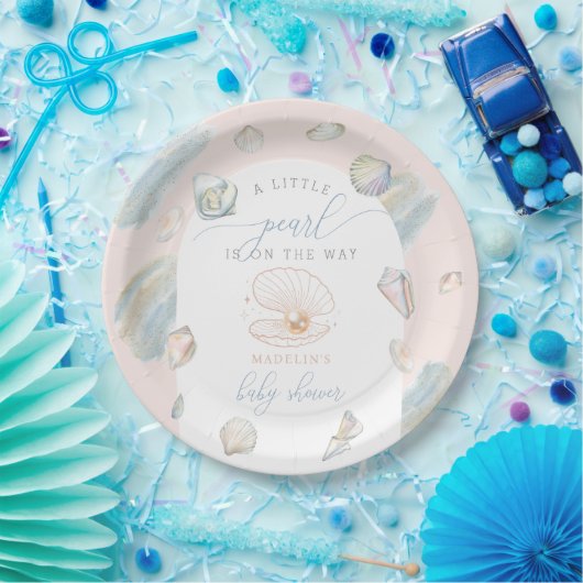 Little Pearl Seashells Ocean Beach Baby Dusche Pappteller (Party)