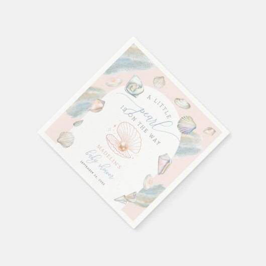 Little Pearl Seashells Ocean Beach Baby Dusche Serviette (Ecke)