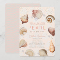 Little Pearl Seashells Pink Girl Baby Dusche