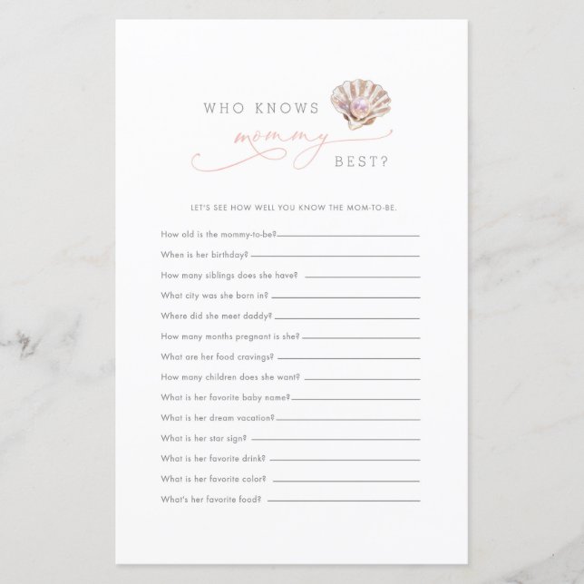 Little Pearl Under Sea Who Knows Mommy Best Game (Vorderseite)