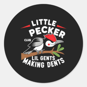 Little Pecker Club Lil Gents Making Dents Retro Wo Runder Aufkleber
