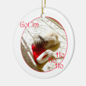 Little Pekingese Grabs Santa Keramikornament (Links)