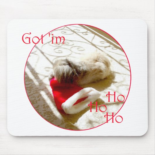 Little Pekingese Grabs Santa Mousepad (Vorne)