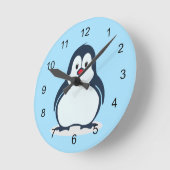 Little Penguin Design Clock Runde Wanduhr (Winkel)