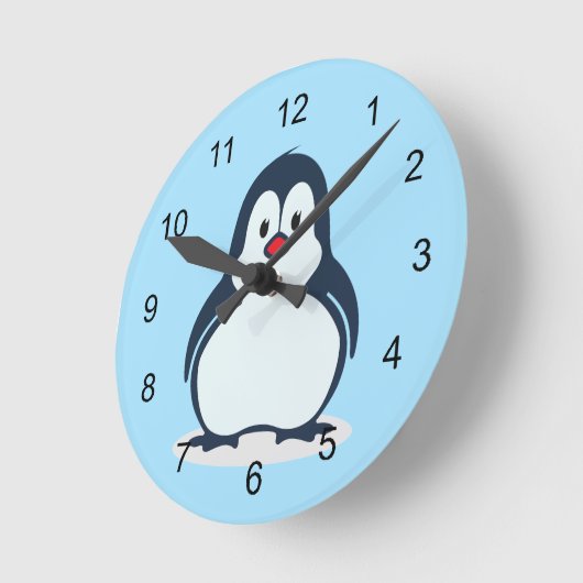 Little Penguin Design Clock Runde Wanduhr (Winkel)