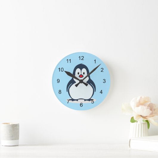 Little Penguin Design Clock Runde Wanduhr (Zuhause)