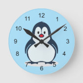 Little Penguin Design Clock Runde Wanduhr (Vorderseite)